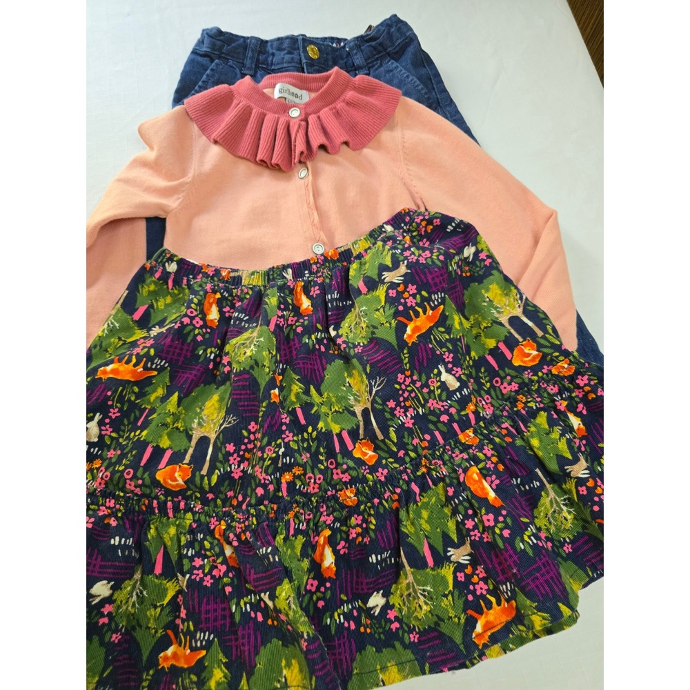 Girls 4pc Bundle Lands End Skirt Gymboree Jeans Cardigan Place Jacket Size 7 8